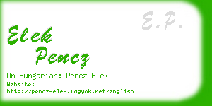 elek pencz business card